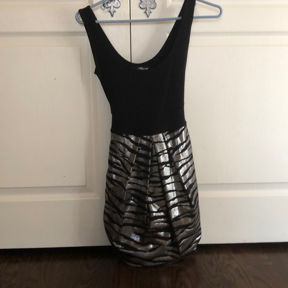 Jane Norman Black & Silver Animal Print Dress